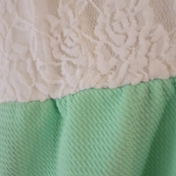 UK2LA Teal and White Laced Romper Size: Small - Picture 5 of 16